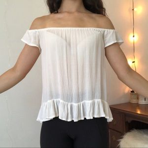 Ralph Lauren Off Shoulder Blouse - White/Cream